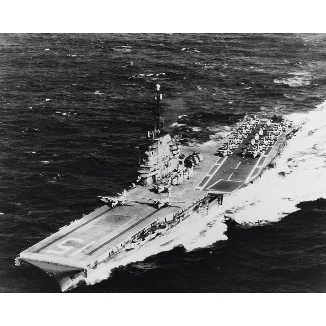 USS Randolph underway at sea with two S2F airplanes on its catapults 1962 Poster Print by Stocktrek Images Image 2