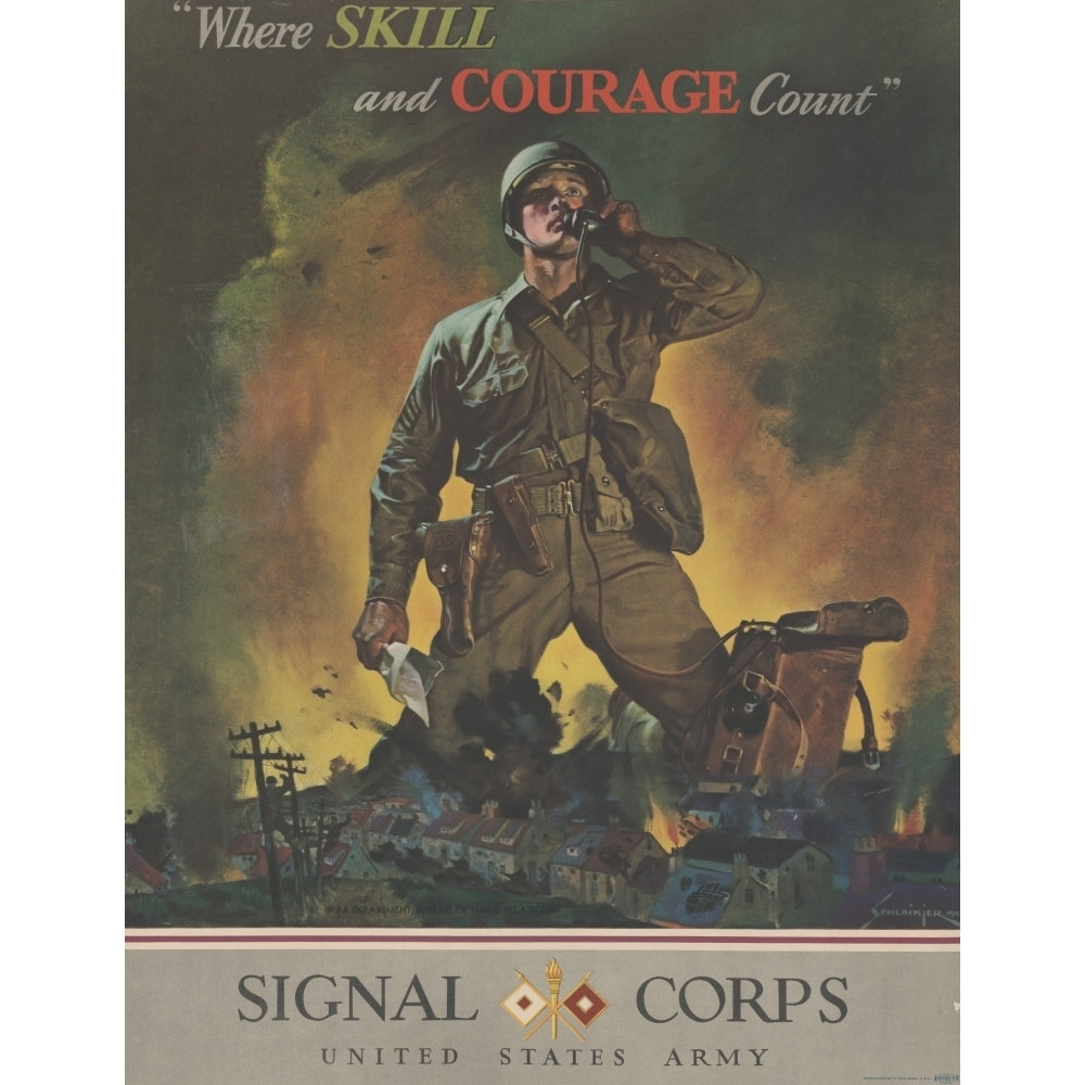 U.S. Army Signal Corps recruitment poster. Poster Print by Stocktrek Images Image 2