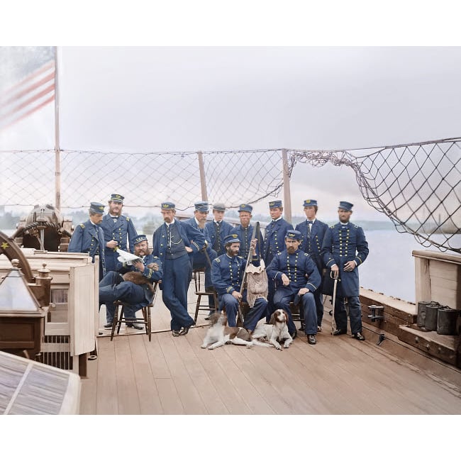 Deck of USS Monitor on James River Virginia Poster Print by Stocktrek Images Image 1