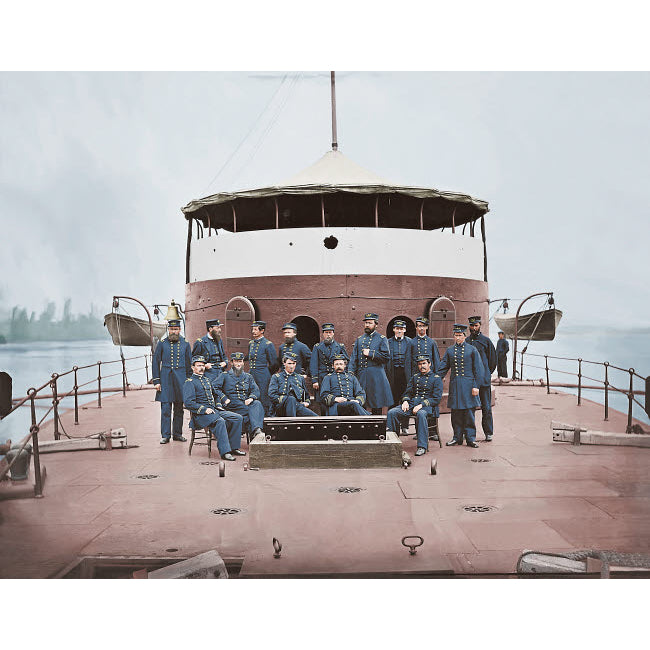 Officers on board monitor USS Mahopac during the American Civil War Poster Print by Stocktrek Images Image 1