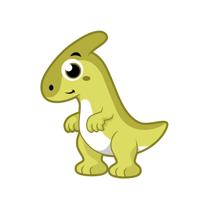 Cute illustration of a Parasaurolophus dinosaur Poster Print Image 2