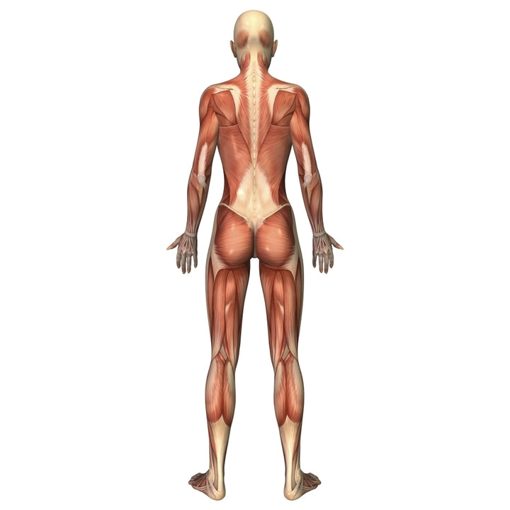 Female muscular system back view Poster Print Image 2