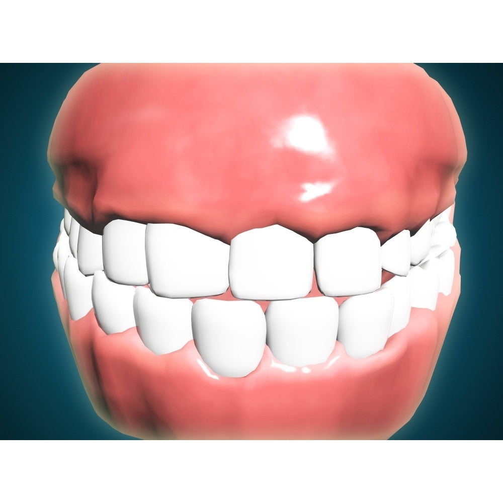 Front view of human mouth with teeth and gums Poster Print Image 2