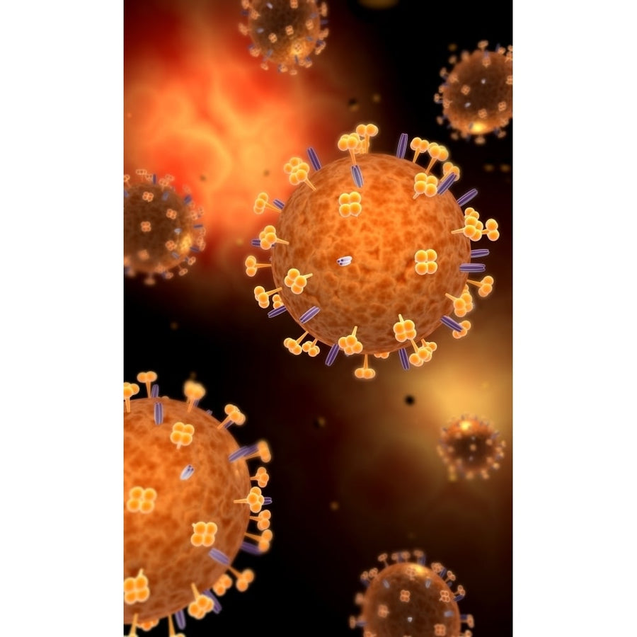 Conceptual image of influenza causing flu Poster Print Image 1