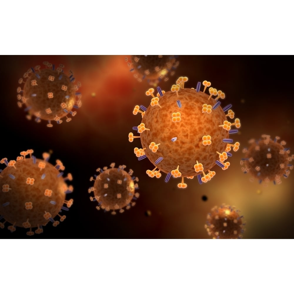 Conceptual image of influenza causing flu Poster Print Image 2