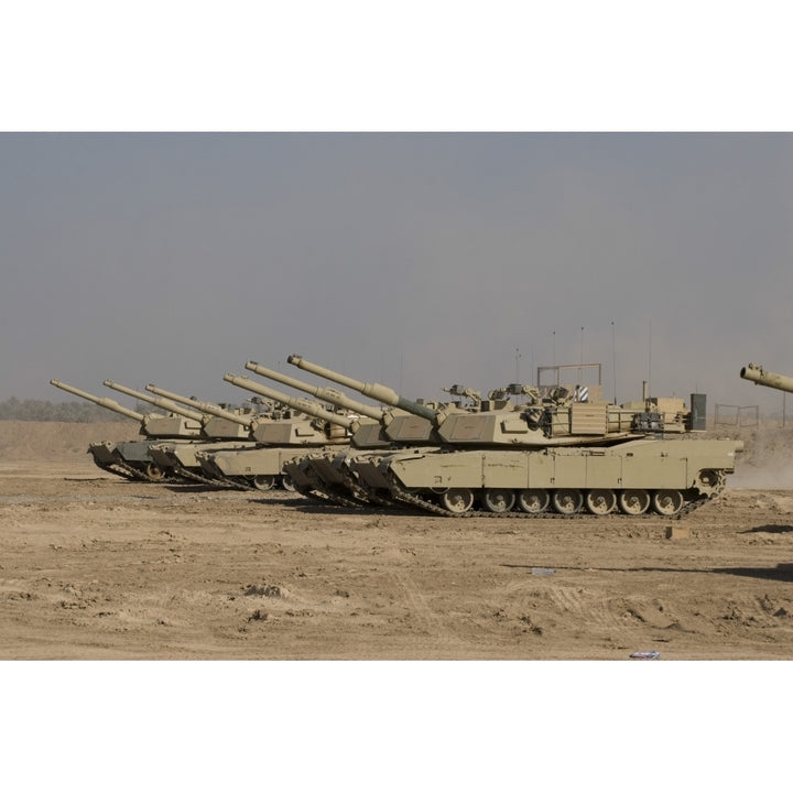 M1 Abrams tanks at Camp Warhorse Poster Print Image 1