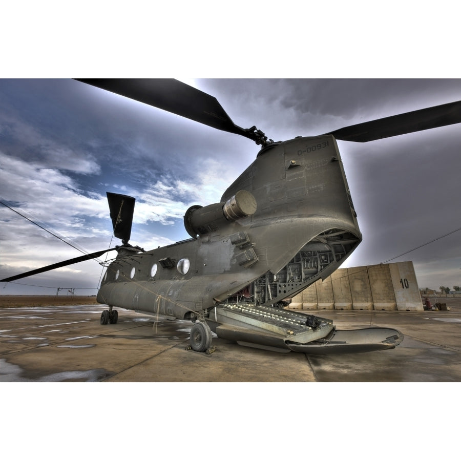 High dynamic range image of a CH-47 Chinook helicopter Poster Print Image 1