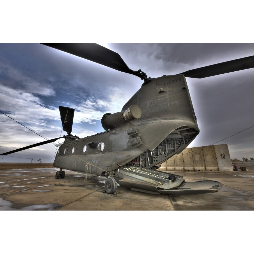 High dynamic range image of a CH-47 Chinook helicopter Poster Print Image 1