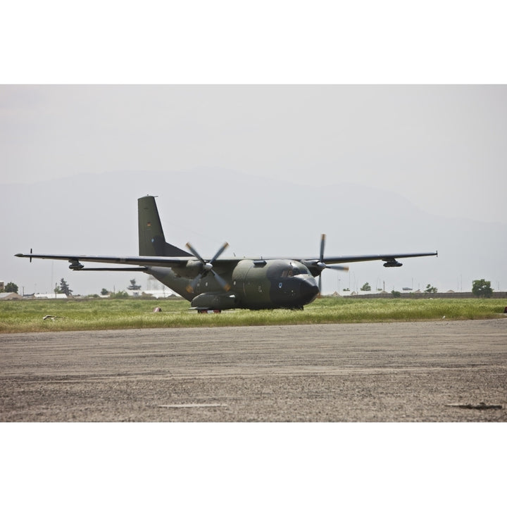 A German Air Force Transall C-160 taxis on the runway Poster Print Image 1