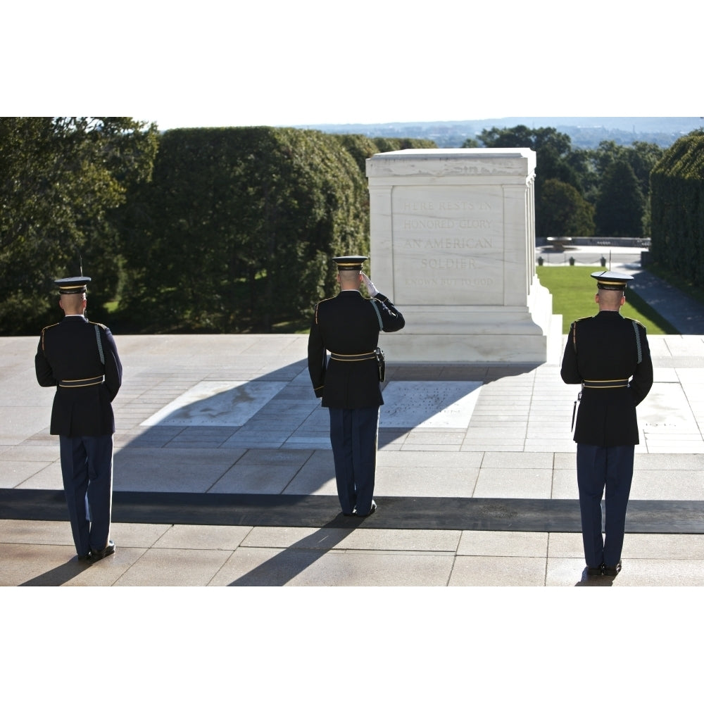 Changing of guard at Arlington National Cemetery Poster Print Image 1