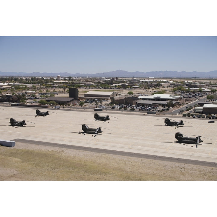 CH-47 Chinook helicopters on the flight line at Davis-Monthan Air Base Poster Print Image 2