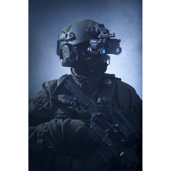 Special operations forces soldier equipped with night vision Poster Print Image 2