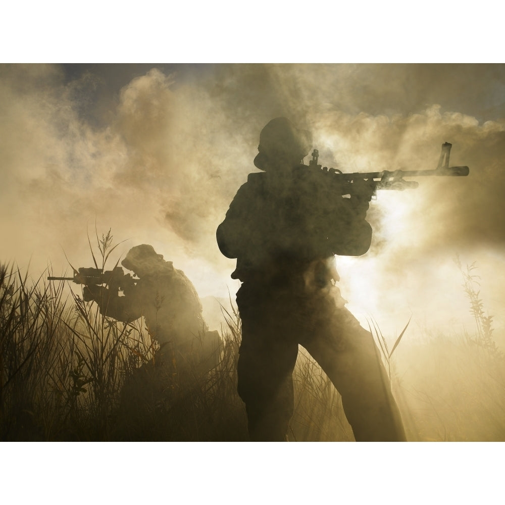 U.S. Navy SEALs during a combat scene Poster Print Image 2