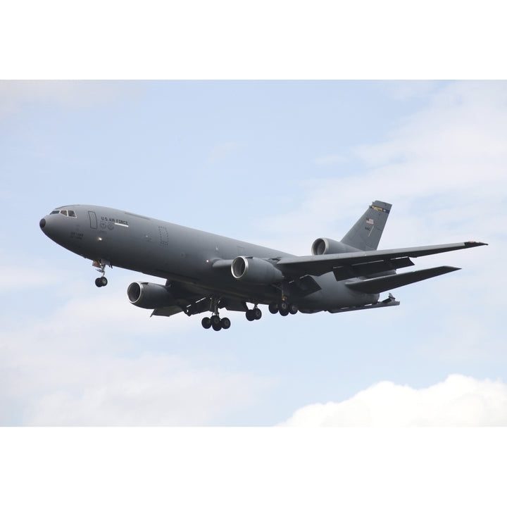 A KC-10 Extender tanker aircraft prepares for landing Poster Print Image 1