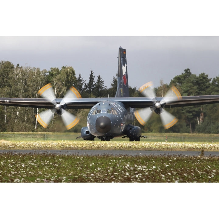 A C-160 Transall of the German Air Force on the runway Poster Print Image 1