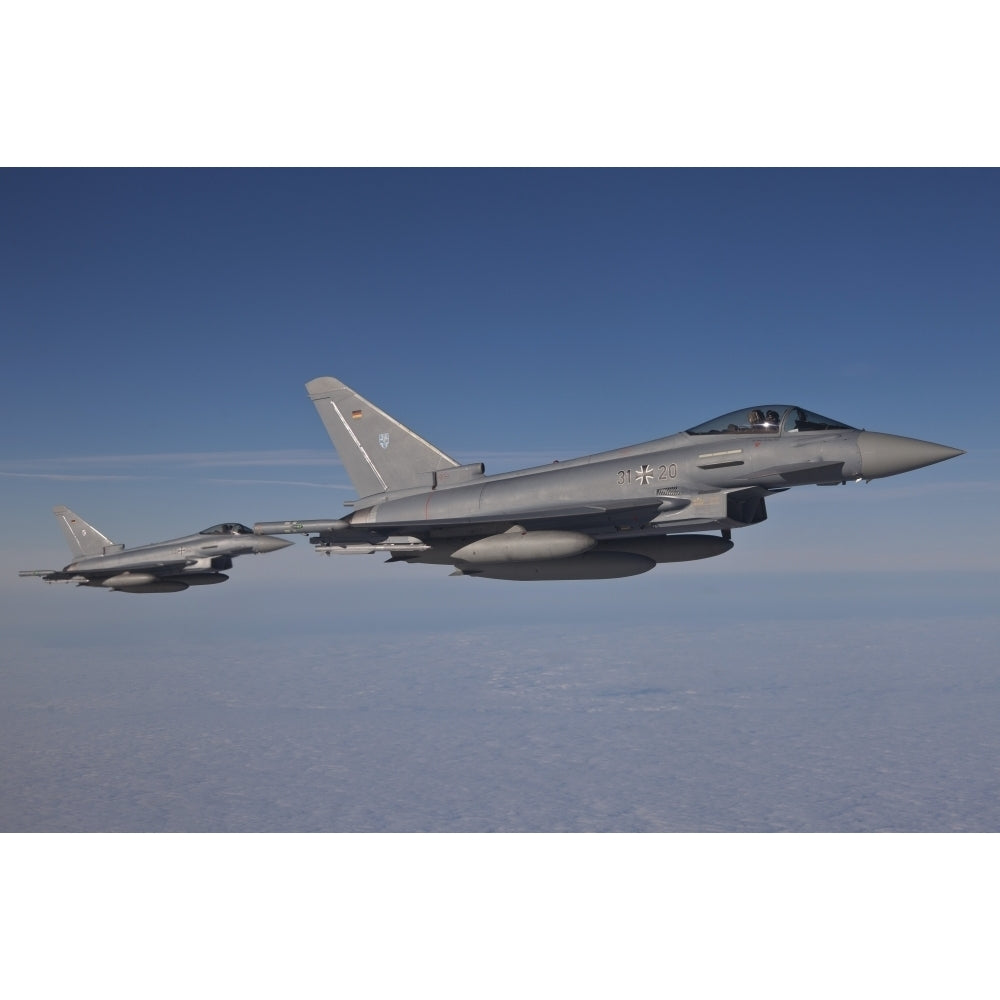 Pair of Eurofighter Typhoon aircraft of the German Air Force Poster Print Image 2