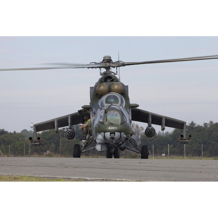 A Czech Air Force Mi-24 Hind gunship Poster Print Image 1