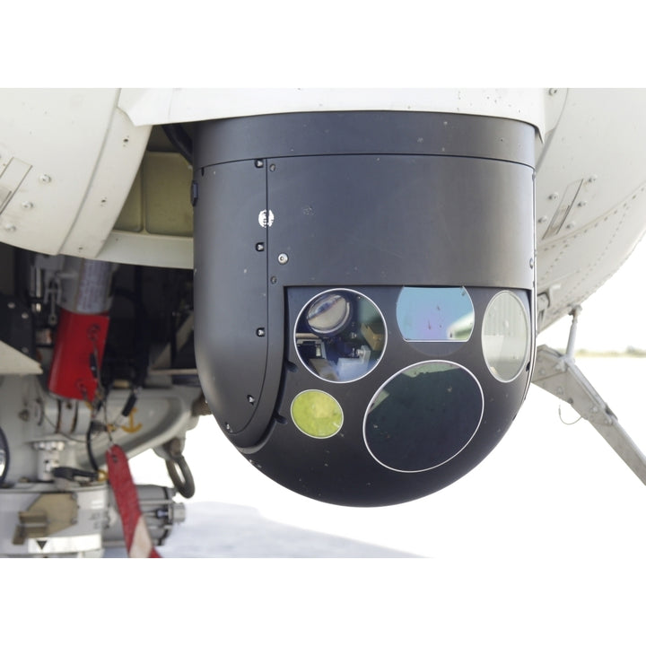 A FLIR camera mounted on an EH101 utility helicopter Poster Print Image 2