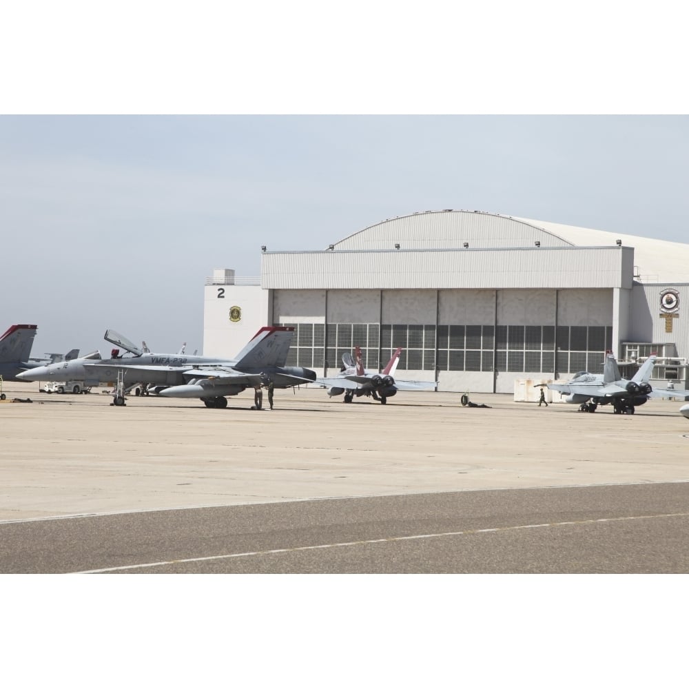 F/A-18 Hornets on the flight line at MCAS Miramar California Poster Print Image 1