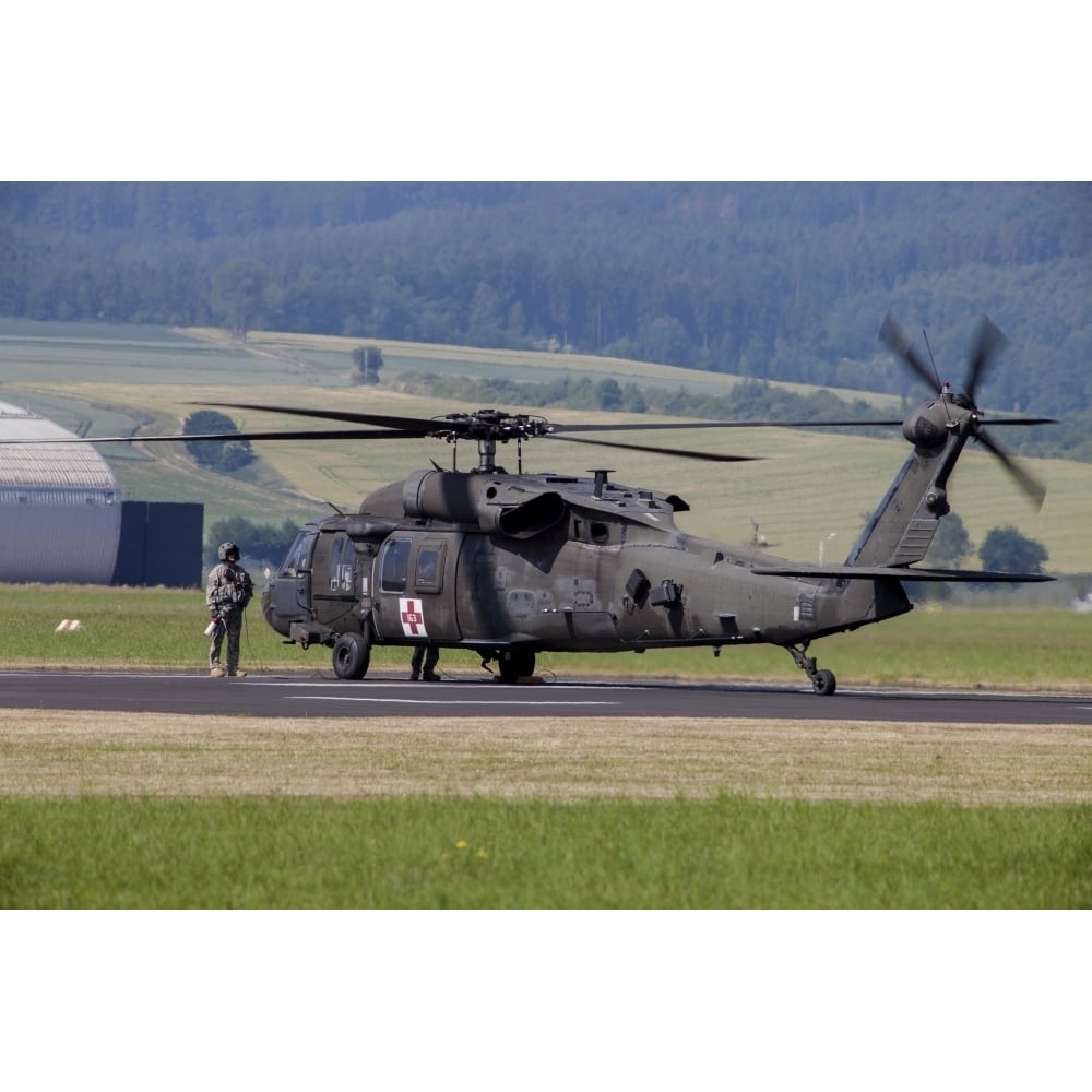 UH-60A Black Hawk helicopter of the U.S Army at Fritzlar Air Base Germany Poster Print Image 2