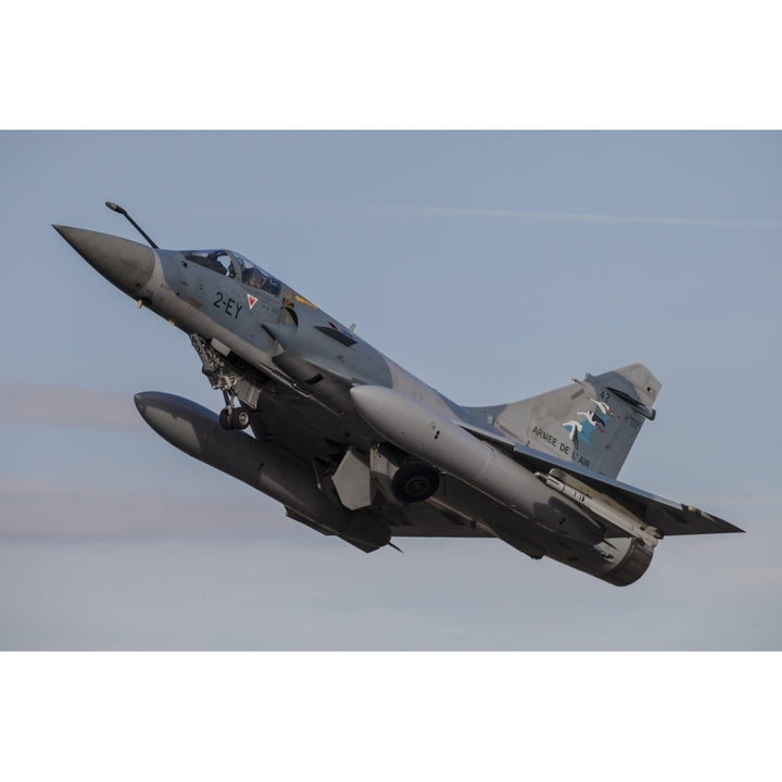 A French Air Force Mirage 2000-5 fighter jet taking off Poster Print Image 1