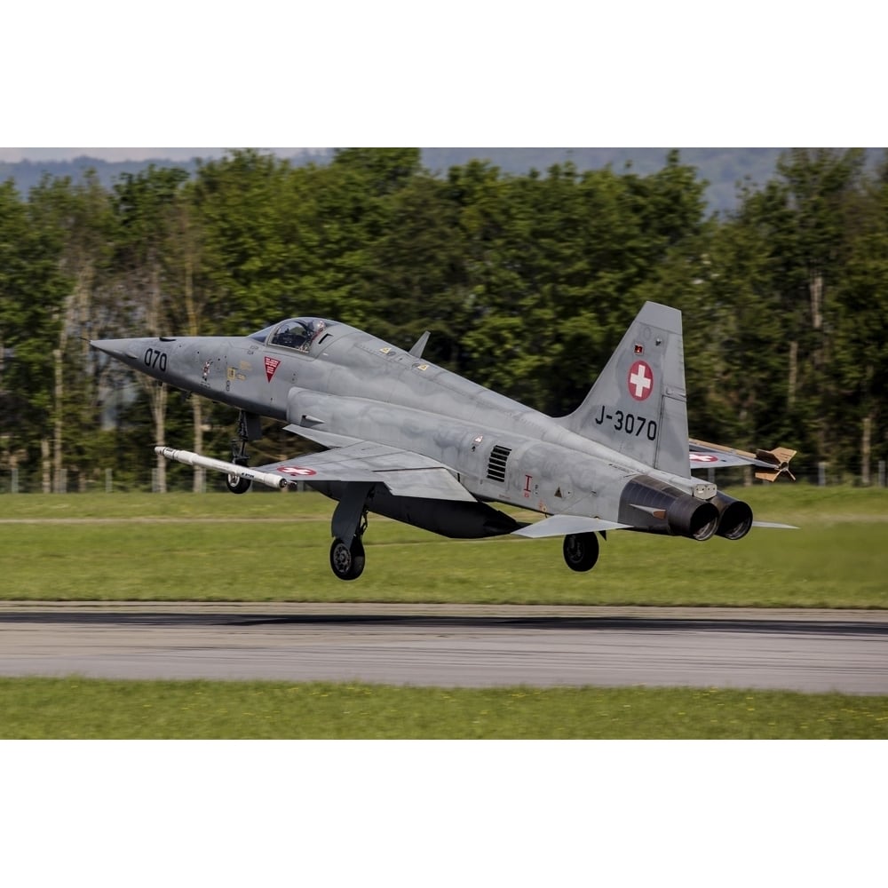 Swiss Air Force F-5E landing in Payerne Switzerland Poster Print by Timm Ziegenthaler/Stocktrek Images Image 1