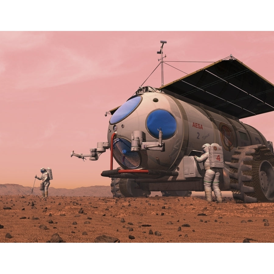 Artists concept of how a martian motorhome might be realized Poster Print Image 1