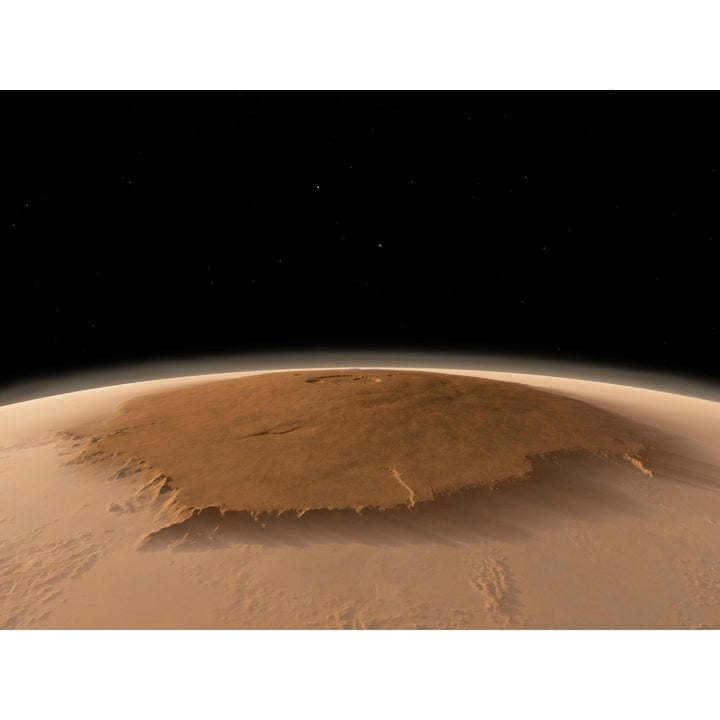 Artists concept of the northwest side of the Olympus Mons volcano on Mars Poster Print Image 1