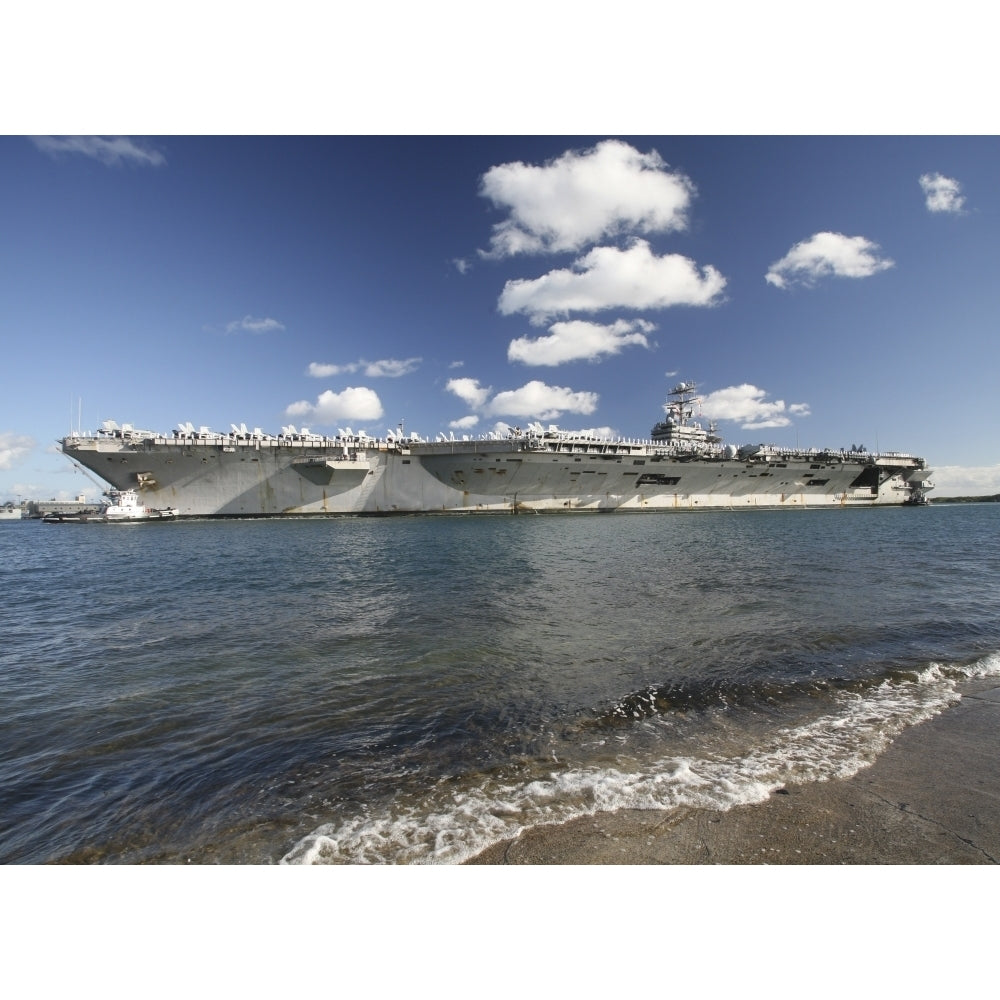 USS Abraham Lincoln returning to port Poster Print Image 1