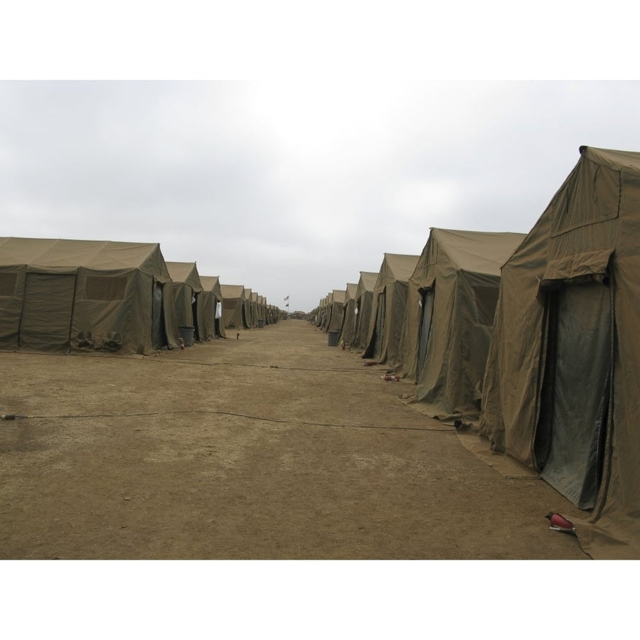 A row of tents at Red Beach Camp Pendleton California Poster Print Image 1