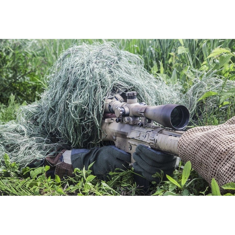 Navy Seal sniper with rifle in action. Poster Print by Oleg Zabielin/Stocktrek Images Image 1