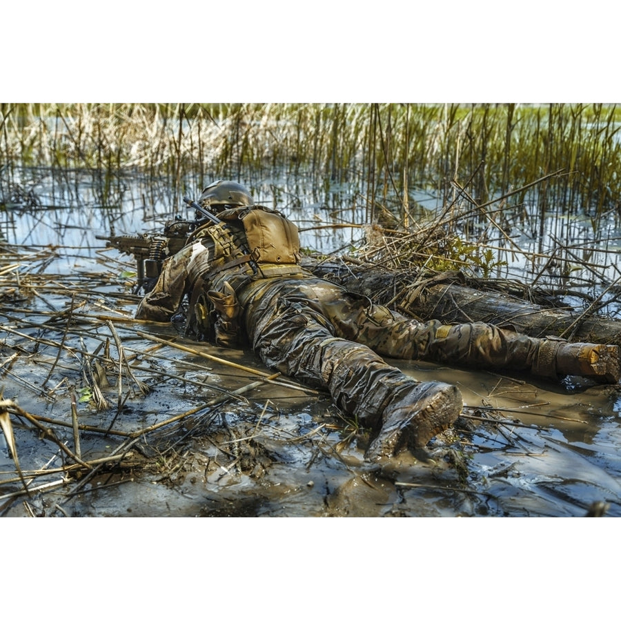 Green Berets U.S. Army Special Forces Group soldier in action. Poster Print by Oleg Zabielin/Stocktrek Images Image 1