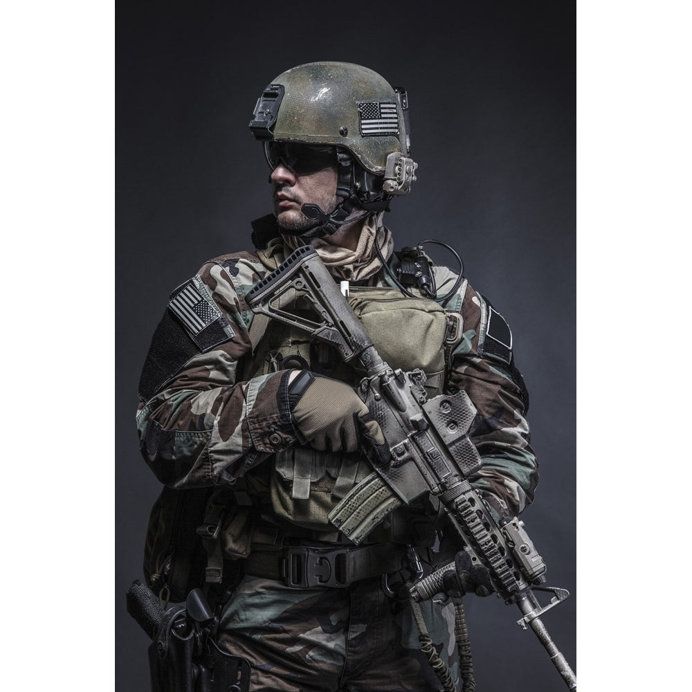 U.S. Marine Corps special operations command Marsoc raider with weapon. Poster Print by Oleg Zabielin/Stocktrek Images Image 1