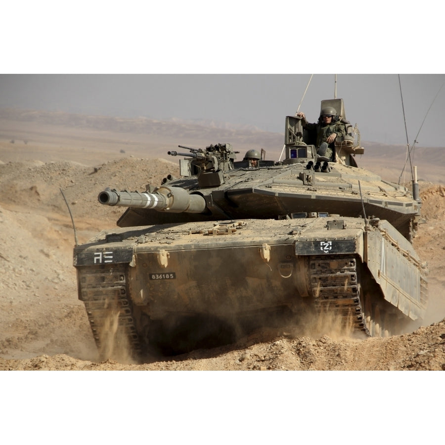 An Israel Defense Force Merkava Mark IV main battle tank Poster Print Image 1