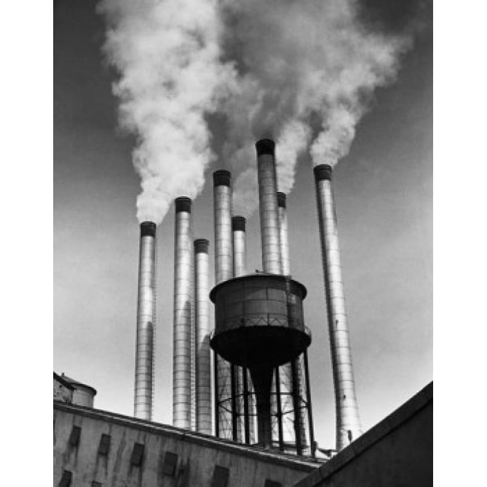 Smoke emitting from smoke stacks River Rouge Plant Ford Motor Company Dearborn Michigan USA Poster Print Image 2