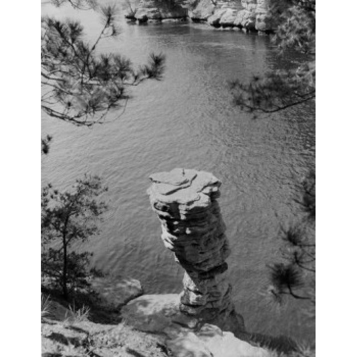 USA Wisconsin chimney rock formation seen at upper Dells Poster Print Image 2