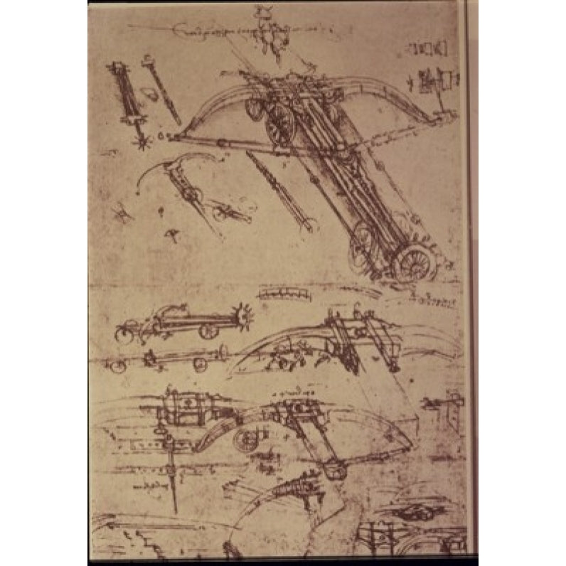 Crossbows and Catapults Leonardo da Vinci Drawing Poster Print Image 2