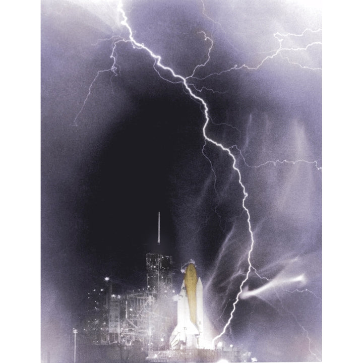 Space Shuttle Challenger Lightning Strike 1983 Poster Print by Science Source Image 2