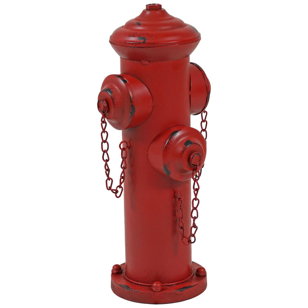 Sunnydaze Fire Hydrant Metal Outdoor Statue - 14 in Image 1