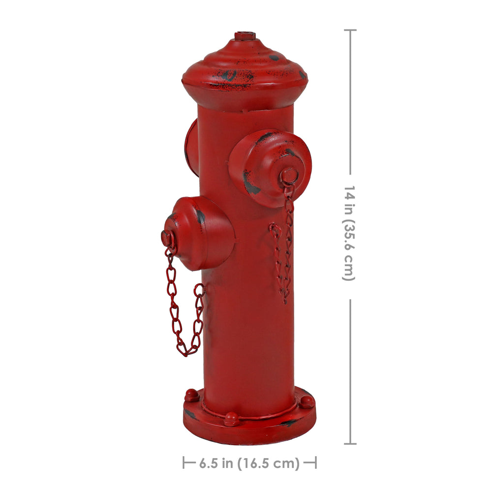 Sunnydaze Fire Hydrant Metal Outdoor Statue - 14 in Image 2