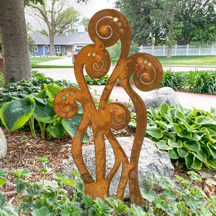 Fiddlehead Ferns -Garden Stake Image 1