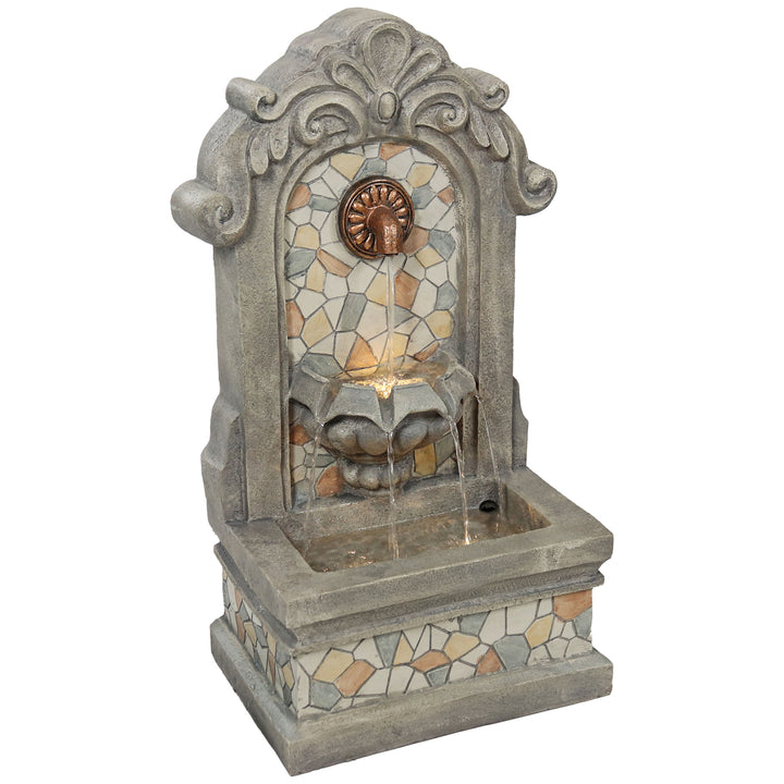 Sunnydaze Enchanting Estate Polyresin Flat Back Outdoor Wall Fountain Image 1