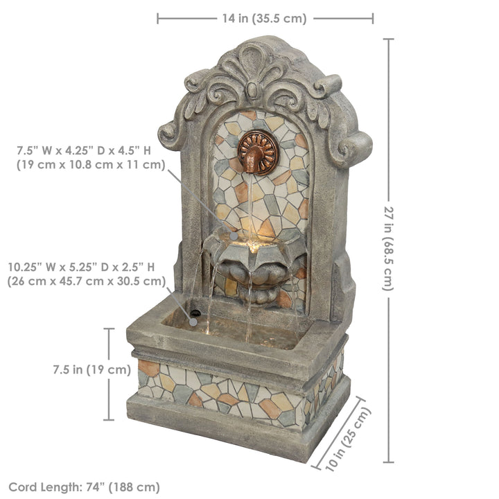 Sunnydaze Enchanting Estate Polyresin Flat Back Outdoor Wall Fountain Image 3