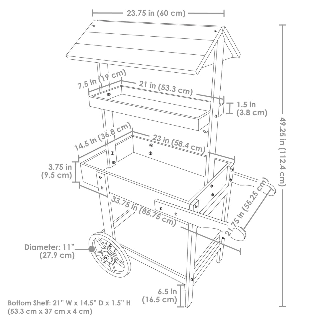 Sunnydaze Country Market Flower Stand Raised Garden Bed - White Image 3