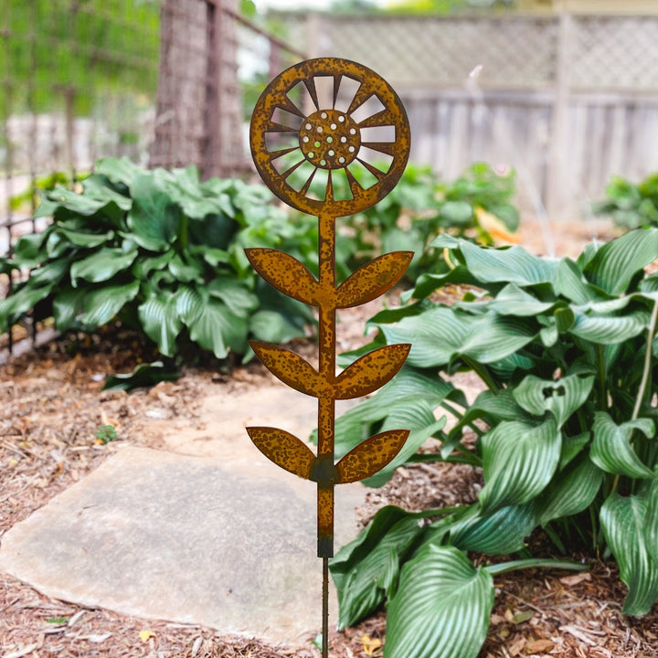 Contemporary Sunflower Garden Stake Image 3