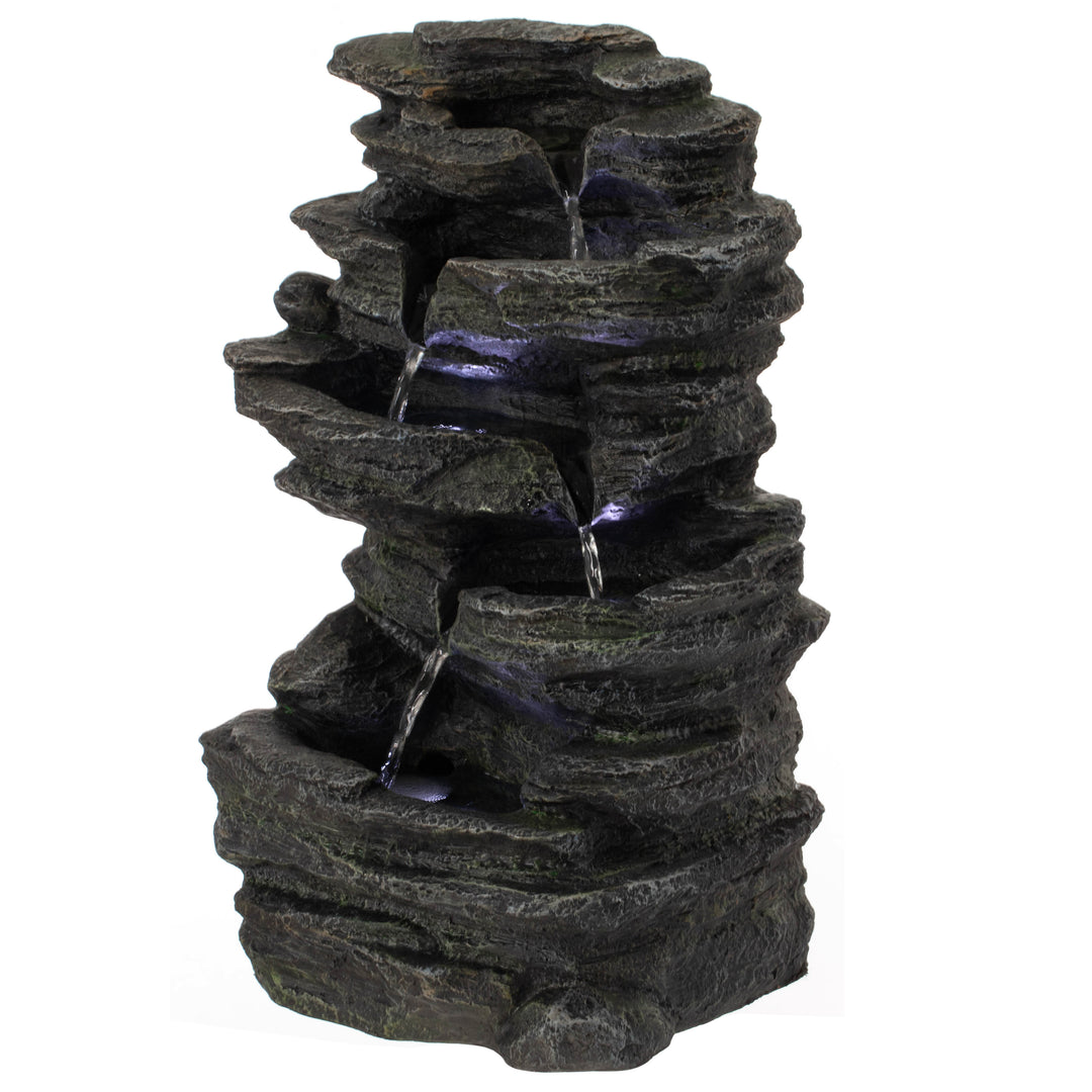 Decorative Rock Look Water Fountain Resin 25 Inch for Home Garden Patio Yard Image 4