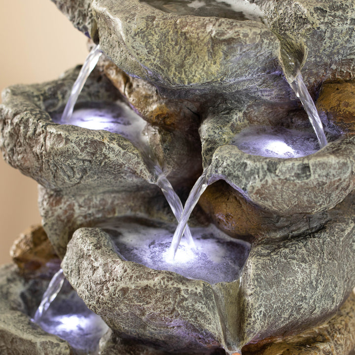 Decorative Rock Look Water Fountain Resin 25 Inch for Home Garden Patio Yard Image 6