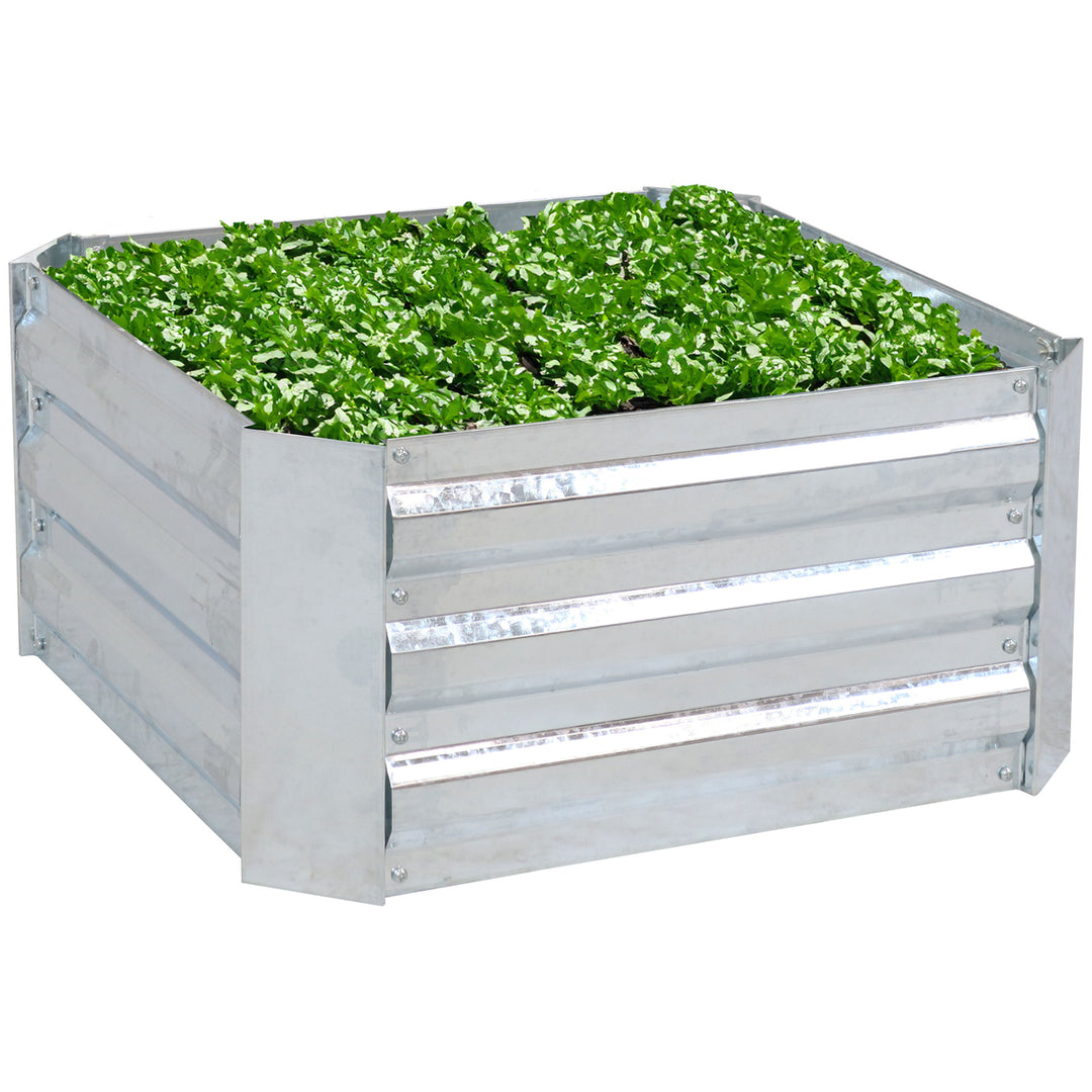 Sunnydaze Galvanized Steel Square Raised Garden Bed - 24 in - Silver Image 8