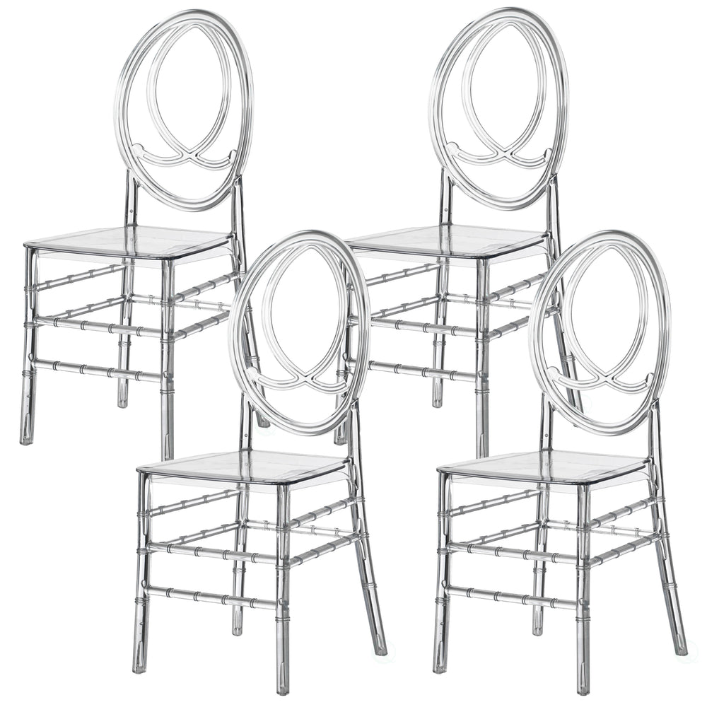 Modern Acrylic Phoenix Dining Chair, Stackable Transparent Party Chair, Crystal Clear Acrylic Chair for Events and Image 2