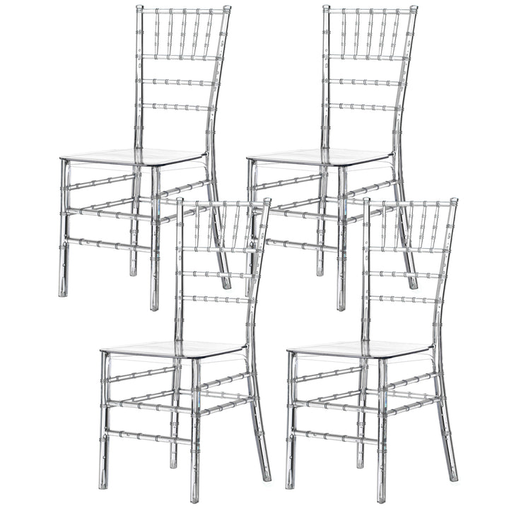 Stackable Acrylic Chiavari Dining Chair Clear 15x18x35 for Events Weddings Image 2